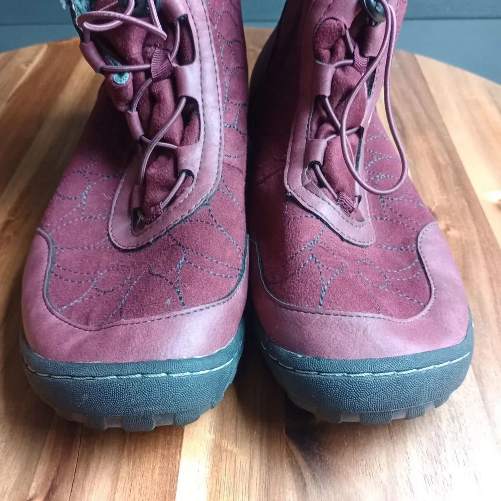 Jambu Jbu Tandee Boots Maroon Sz 8.5 Side‎ Zip Drawstring Jersey Lined Outdoor